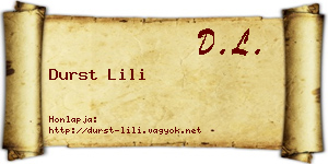 Durst Lili névjegykártya